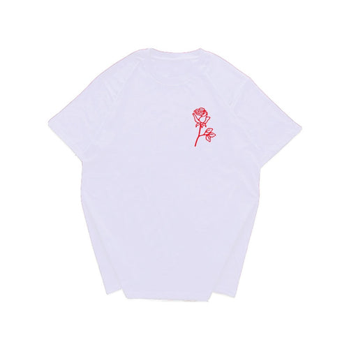 2019 Summer Rose Print Harajuku T-shirt